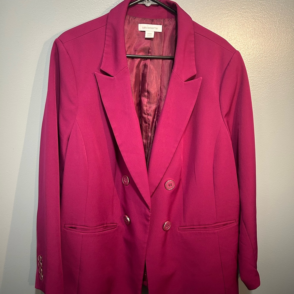 Liz Claiborne Fuchsia Double-Breasted Blazer